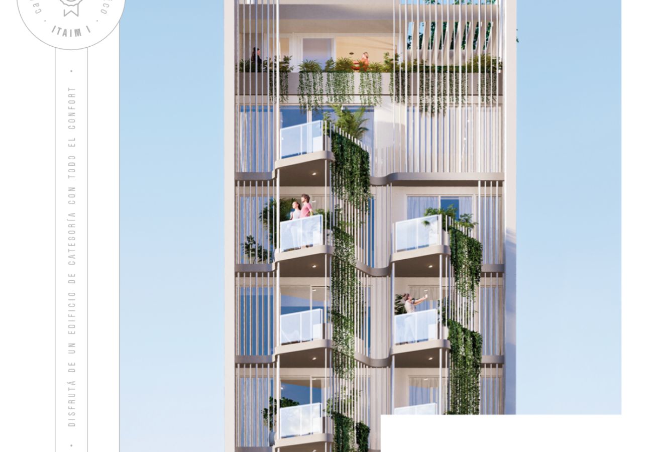 Nueva construcción en Mar Del Plata - Pozo: Edificio Itaim - 2 amb con balcón y cochera